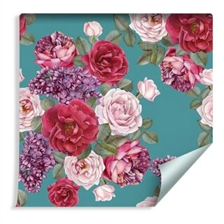 Wallpaper Beautiful Colorful Roses And Lilacs Non-Woven 53x1000