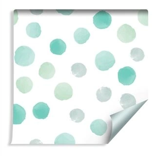 Wallpaper Green Watercolor Dots Non-Woven 53x1000