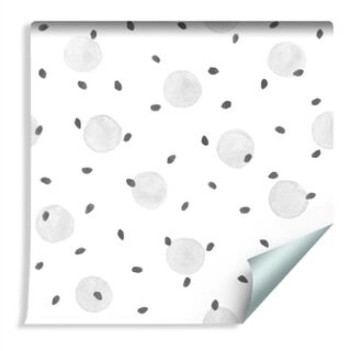 Wallpaper Painted Polka Dots In Gray Non-Woven 53x1000