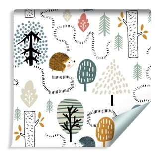 Wallpaper For Children - A Colorful Forest In The Scandinavian Style Non-Woven 53x1000