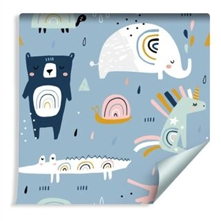 Wallpaper For Children - Rainbow Animals In A Dream Non-Woven 53x1000