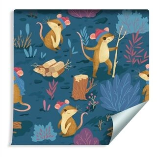 Wallpaper For Children - Happy Mice In The Forest Non-Woven 53x1000