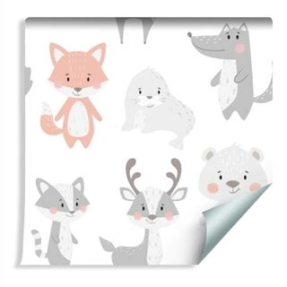 Wallpaper Smiling Animals In Pastel Colors Non-Woven 53x1000