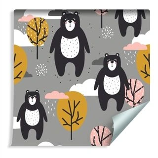 Wallpaper For Children - Teddy Bears, Clouds And Trees Non-Woven 53x1000