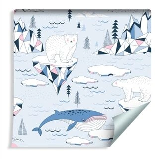 Wallpaper For Children - Antarctica In Scandinavian Style Non-Woven 53x1000