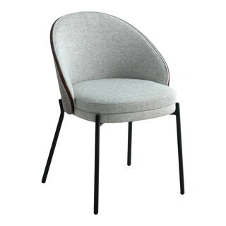Canelas Spisebordsstol - Spisebordsstol, lysegrå med mørkebrun ryg og sorte ben