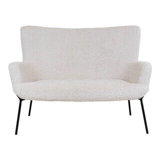 Glasgow 2 Personers Sofa - Hvid kunstig lammeskind