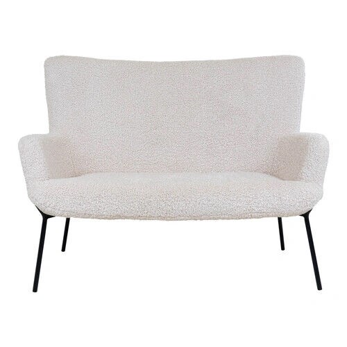 Glasgow 2 Personers Sofa - Hvid kunstig lammeskind