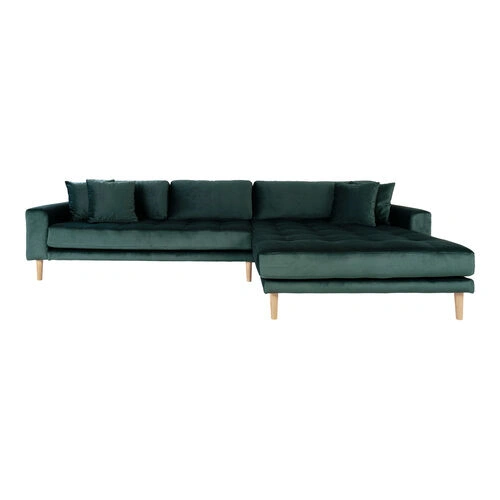 Lido Lounge Sofa - Mørkegrøn Velour Højrevendt