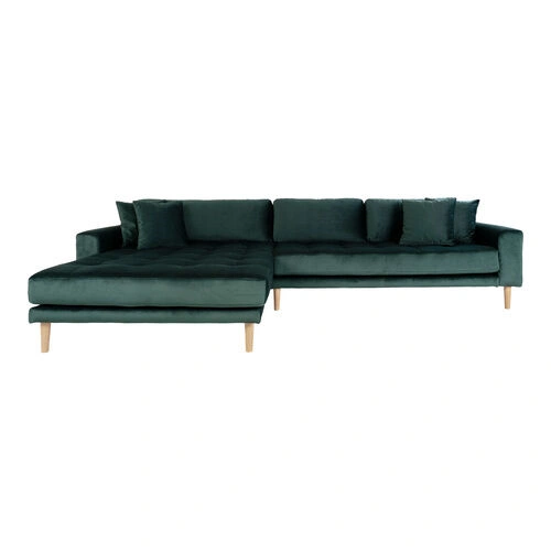 Lido Lounge Sofa - Mørkegrøn Velour Venstrevendt