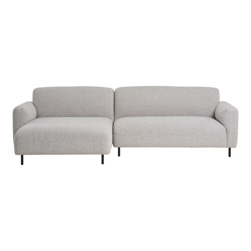 Salvador Loungesofa - Loungesofa, venstrevendt, bouclé, lysegrå, HN1253