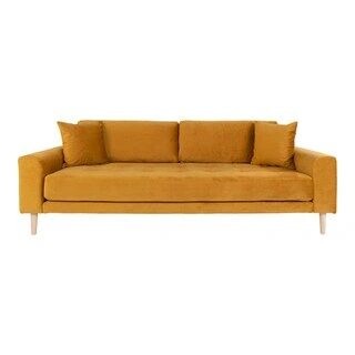 Lido 3 Personers Sofa - Sennepsgult Velour