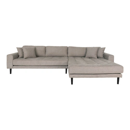 Lido Lounge Sofa - Sofa højrevendt i stone med fire puder HN1030