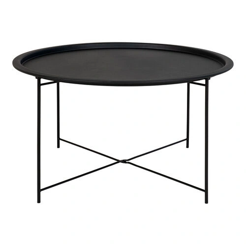 Bastia Hjørnebord - Hjørnebord, sort, Ø75x43 cm