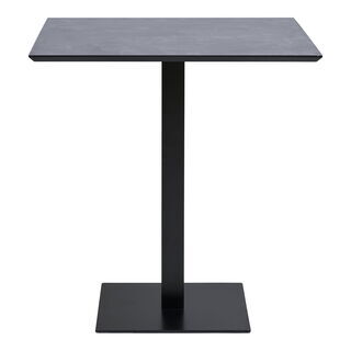 Fano Cafebord - Cafebord, melamin, mørk sten, sort metal base 70x70x75 cm