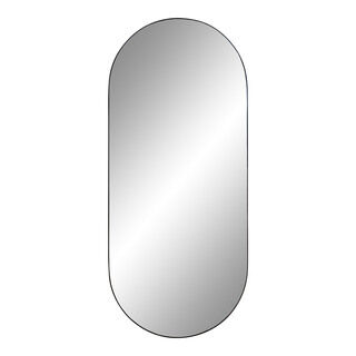 Jersey Spejl Oval med ramme i sort 35x80 cm