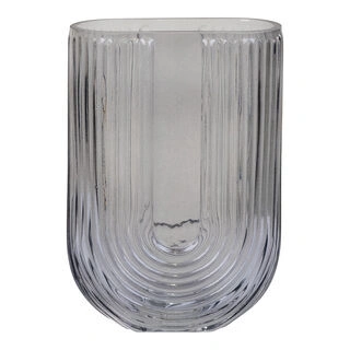 Vase - Vase i glas, smoked, U-form, 13x6x19 cm