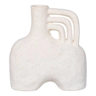 Vase - Vase, keramik, beige, 18,5x8x19,5 cm
