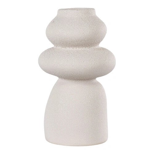 Vase  - Vase i keramik, beige, rund, Ø14,5x26,5 cm