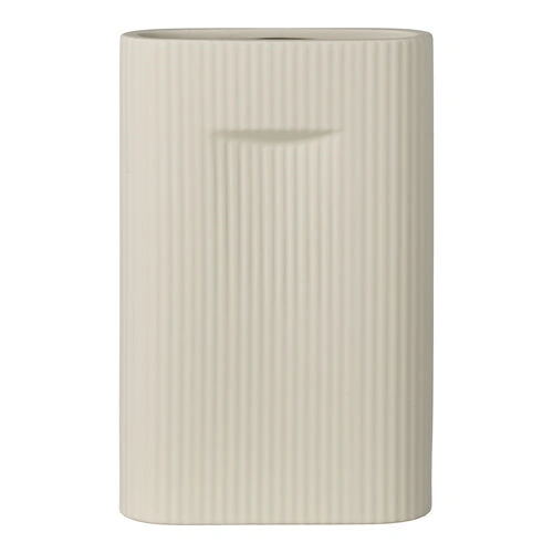 Vase - Vase i keramik, grå, 16,5x6,5x26 cm