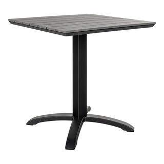 Chicago Cafébord - Cafébord med bordplade i grå nonwood og sorte ben, 70x70x72 cm