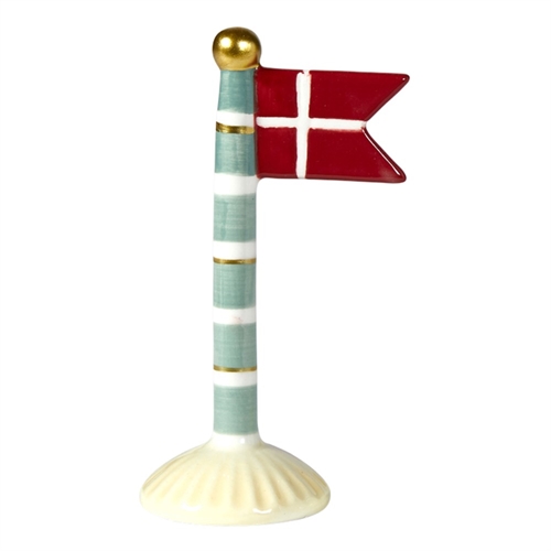 Flag Mint Stribet med lys bund H: 14cm keramik