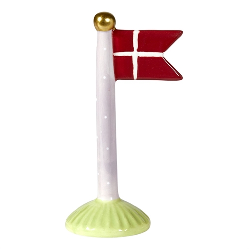 Flag lilla med prikker og lime bund H: 14cm keramik
