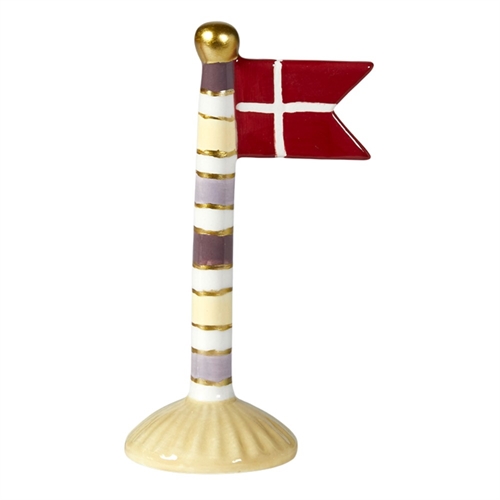 Flag Stribet med gul bund H: 14cm keramik