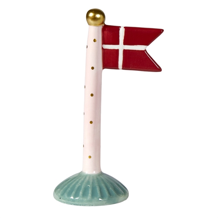 Flag Lyserød med mint bund H: 14cm keramik