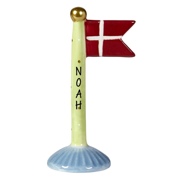 Flag Lime med blå bund H: 14cm keramik