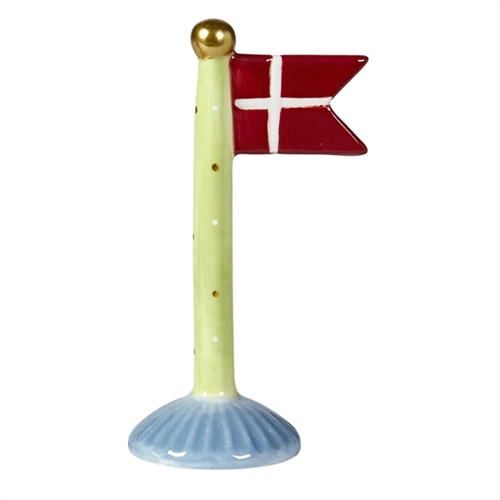 Flag Lime med blå bund H: 14cm keramik