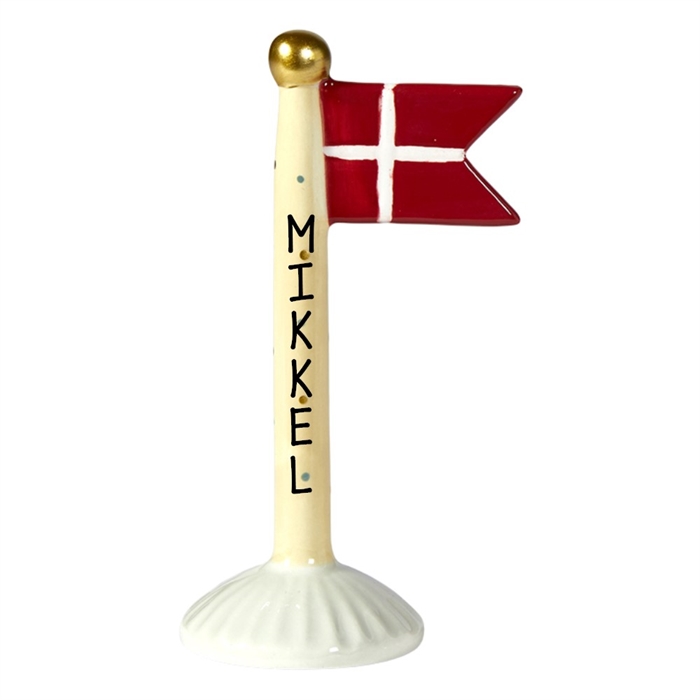 Flag Gul med prikker H: 14cm Keramik