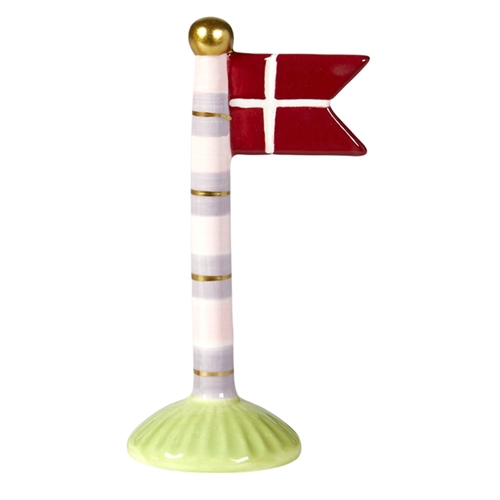 Flag Lyslilla med striber H: 14cm Keramik