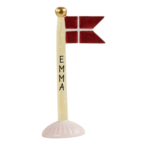 Flag Gul & lyserød H: 19cm keramik