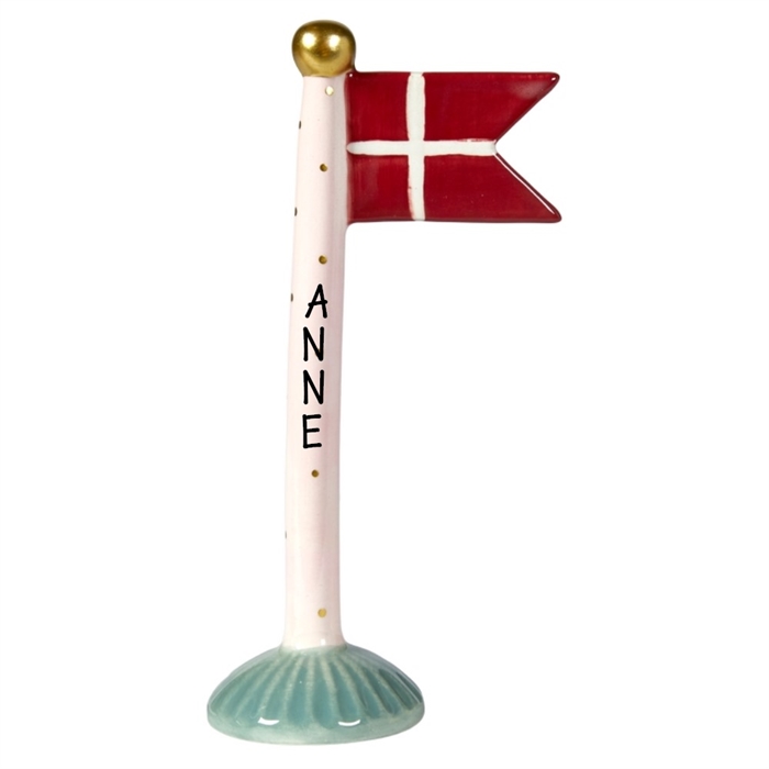 Flag Lyserød H: 19cm keramik