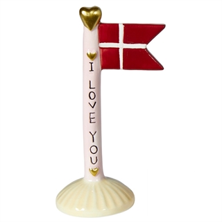 Flag "I love you" Lyserød H: 14cm