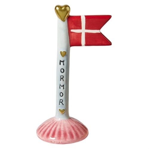 Flag mormor lyseblå H: 14cm