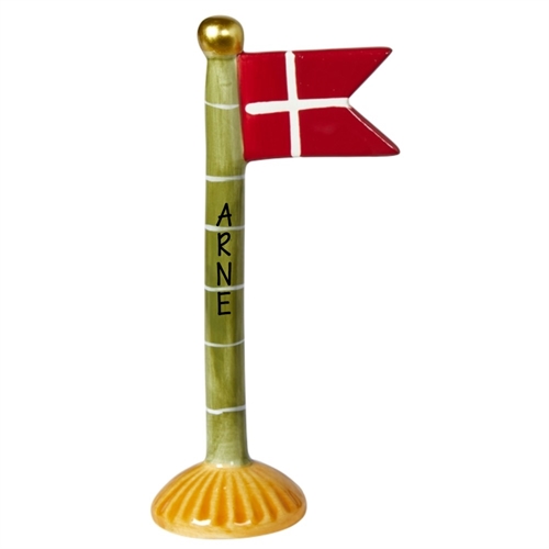 Flag Grøn m/ gul bund H: 19cm keramik