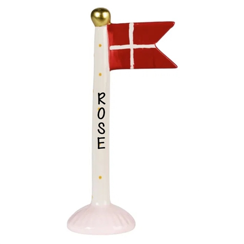 Flag lys med lyserød bund H: 19cm