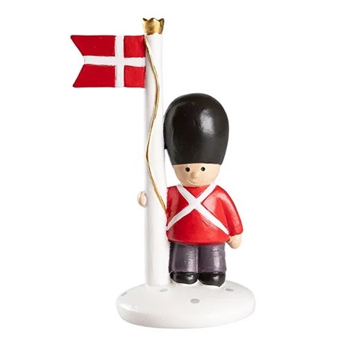 Soldat med Dannebrogsflag - H: 12,7 cm