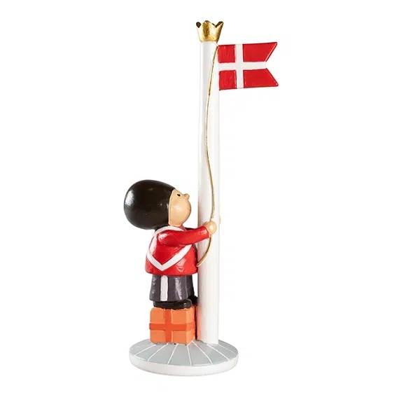 Soldat med Dannebrogsflag - H: 23 cm
