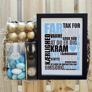 Gavekurv med Far Plakat og chokolade