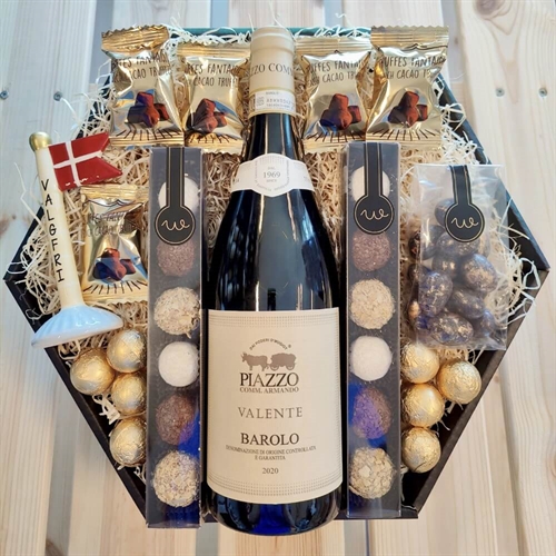 Gavekurv med Barolo og Keramikflag - LUKSUS