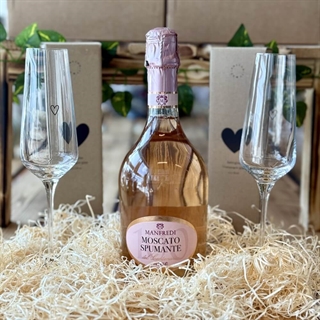 Manfredi Rosè inkl. 2 hjerteglas 