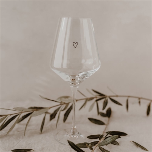 Vinglas med hjerte - 490 ml