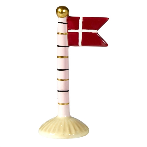 Flag stribet/lyserød H: 14cm keramik