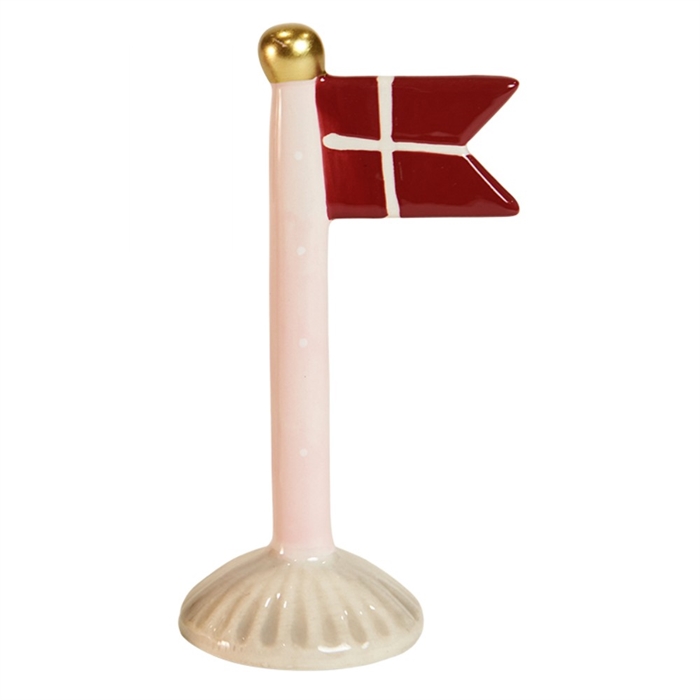 Flag Lyserød H: 14cm keramik