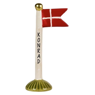 Flag Grå/prikker H: 19cm