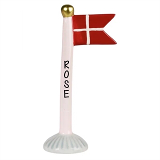 Flag lyserød/striber H: 19cm