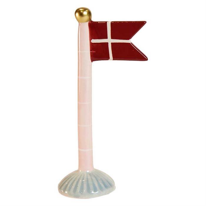 Flag lyserød/striber H: 19cm